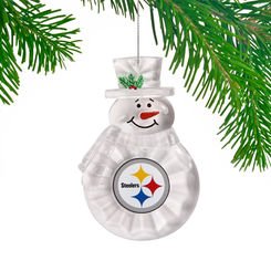 NFL Pittsburgh Steelers Traditional Snowman Ornament, 4.5″, White