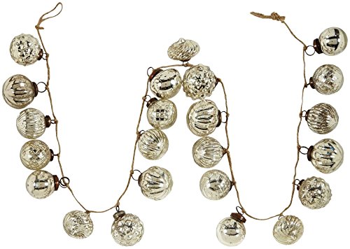 Creative Co-Op mercury glass ornament garland, antique silver