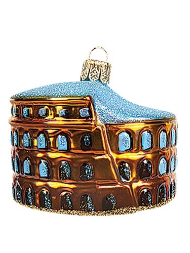 Small Rome Colosseum Polish Mouth Blown Glass Christmas Ornament Tree Decoration