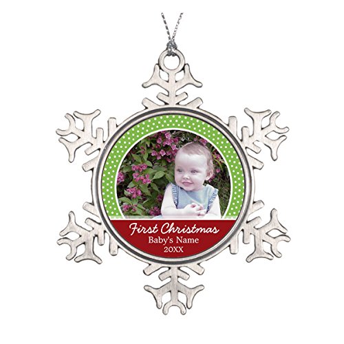 Baby’s First Christmas Photo – Single Sided Double-Sided Ceramic Round Christmas Ornament