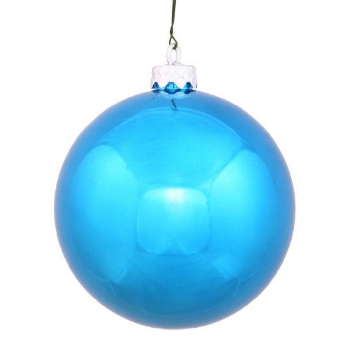 Vickerman 34790 – 2.75″ Turquoise Shiny Ball Christmas Tree Ornament (12 pack) (N590712DSV)
