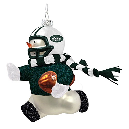 NFL Licensed Blown Glass Player Snowman Ornament (New York Jets)