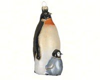 Margaret Cobane Glass Ornament – Emperor Penguin W Baby