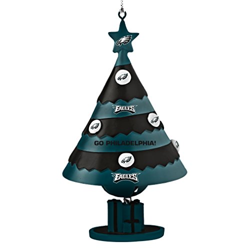 NFL Philadelphia Eagles Tree Bell Ornament, Black, 5″