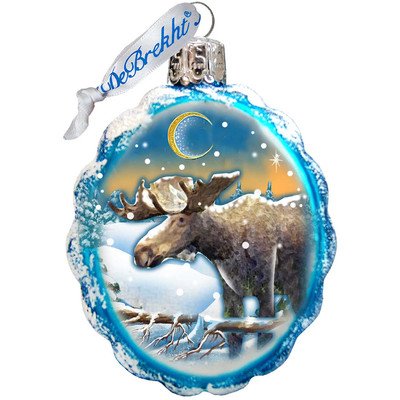 G. Debrekht Moose Glass Ornament