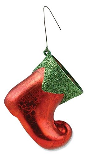 Bethany Lowe Mercury Glass Elf Boot Ornament LG2685 (Red)