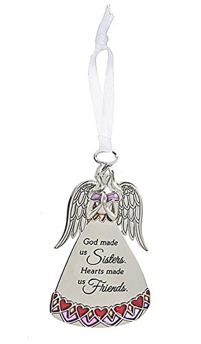 God Made us Sisters Hearts Made us Friends Angel Charm Ornament – By Ganz