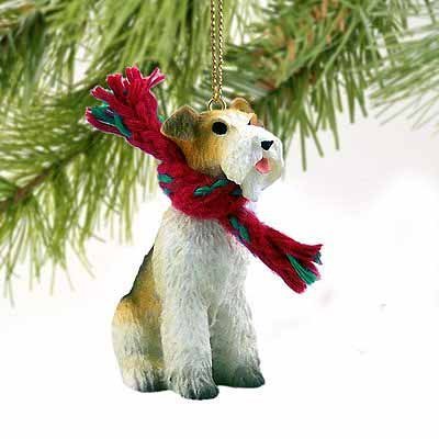 Wire Haired Fox Terrier Miniature Dog Ornament by Conversation Concepts