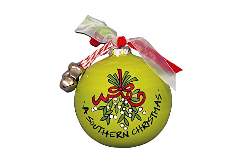 A Southern Christmas with Red & White Spotted Ribbon Hanging Christmas Tree Ornament
