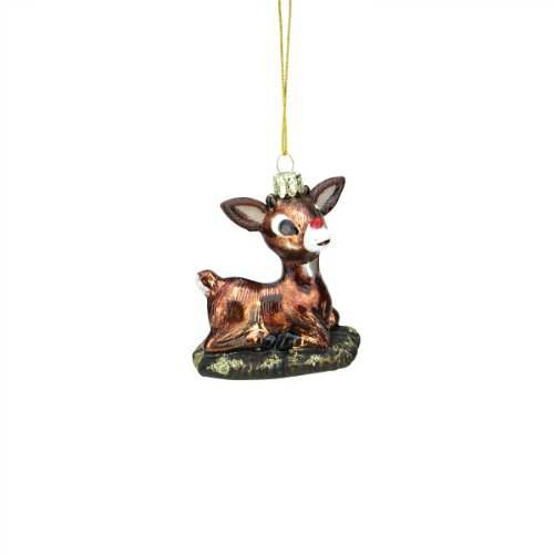 3″ Baby Rudolph the Red-Nosed Reindeer Glass Christmas Ornament