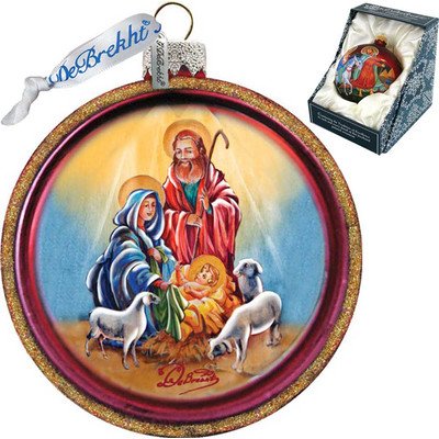 G. Debrekht Nativity Cut Ball Glass Ornament