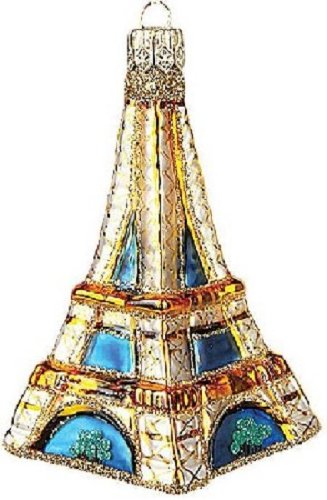 Eiffel Tower Paris France Polish Glass Christmas Ornament