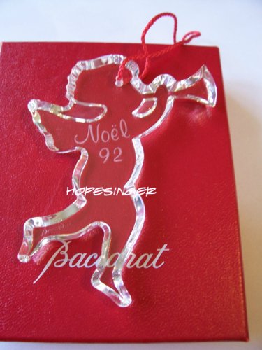 1992 Angel & Trumpet Baccarat Crystal Noel Ornament
