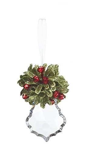 GANZ 2.5″Kyrstal Kiss Ball Ornament, Teeny Mistletoe Fall Maple Leaf – Wedding Acrylic KK244