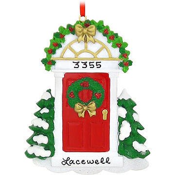 Red Door Personalized Christmas Tree Ornament