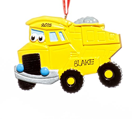 Christmas Holiday Dump Truck toy Ornament-Free Name Personalized-Shipped In One Day