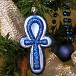 Ornaments to Remember: ANKH CROSS Christmas Ornament (Blue)