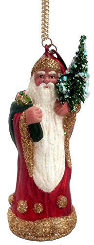 Ino Schaller Red Santa with Presents German Paper Mache Christmas Ornament