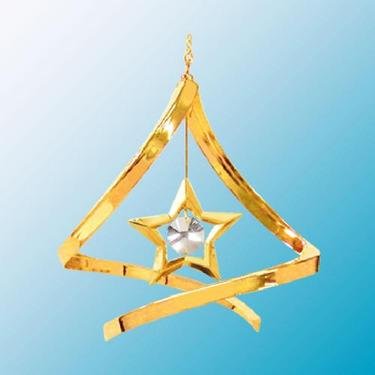 24K Gold Plated Star Propelling Spiral – Swarovski Crystal