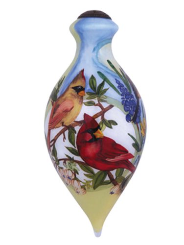 Songbirds Glass Hand-Painted Ornament by Ne’ Qwa Art