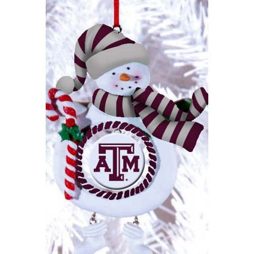 Texas A&M Jolly Snowman Christmas Ornament