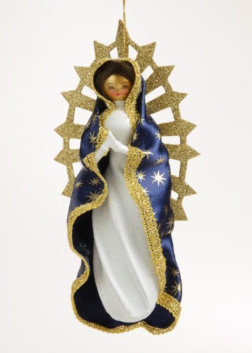 De Carlini Exclusive Lady of Guadalupe Italian Glass Christmas Ornament