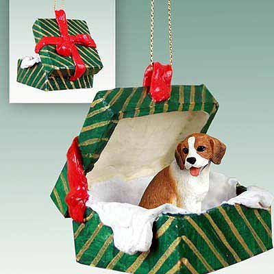 Conversation Concepts Beagle Gift Box Green Ornament