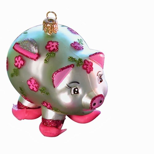 Ornaments to Remember: PIGGY BANK BABY Christmas Ornament (Pink)