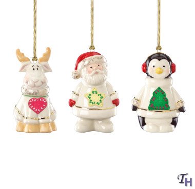 Lenox Heartfelt Three Christmas Ornament Set