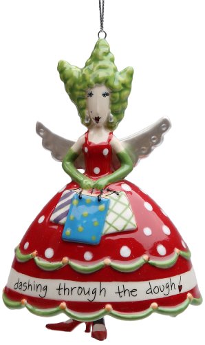 Appletree Design 62669 Dashing Through The Dough Ceramic Ornament, 3-1/4 by 4-3/8 by 2-3/4-Inch