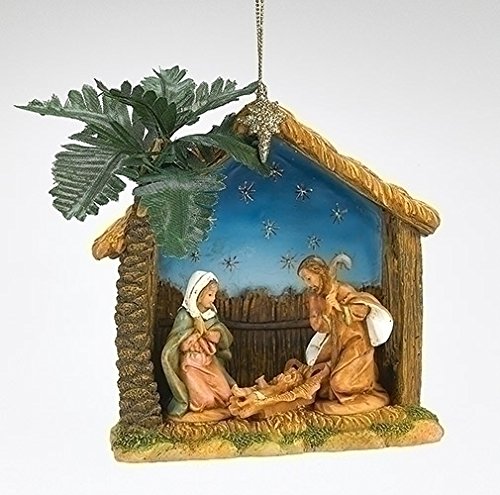 Fontanini The Holy Family in Stable Christmas Ornament
