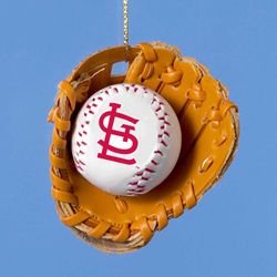 Kurt Adler 2.5″ st Louis Cardinals Baseball in Glove Ornament