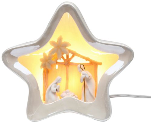 Appletree Design Star Shape Nativity, Lighted, 6-3/4-Inch Tall, Includes Light Bulb and Cord