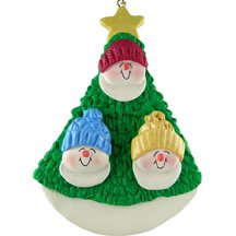 Snowman Family in Tree Ornament