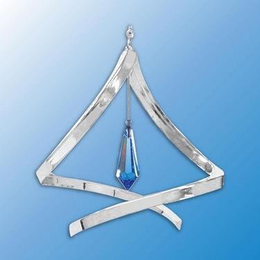 Chrome Plated Spear Crystal Propelling Spiral – Blue – Swarovski Crystal