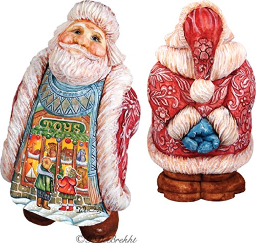 G. Debrekht Illustrated Santa with Toy Scene