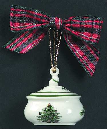 Spode Christmas Tree Sugar Box Ornament