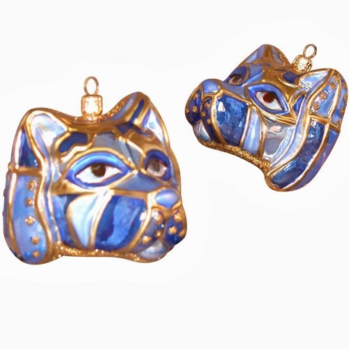 Dog Mask Christmas Ornament created by European artisans for ORNAMENTS TO REMEMBER