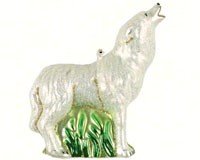Margaret Cobane Glass Ornament – Howling Artic Wolf
