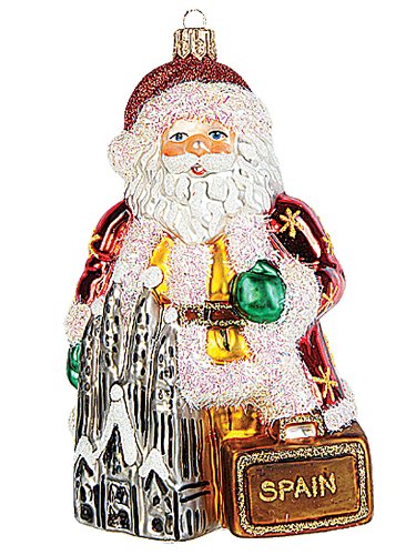 Spanish Santa in Spain Polish Blown Glass Christmas Ornament Tree Decoration