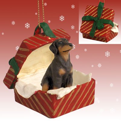 Conversation Concepts Doberman Pinscher Red w/Uncropped Ears Gift Box Red Ornament