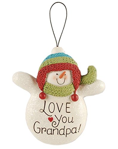 Blossom Bucket Grandpa Snowman Ornament Christmas Decor, 5″ High