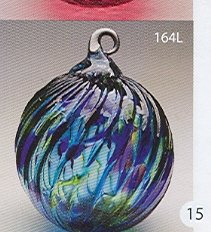 Glass Eye Studio Ornament Classic Purple & Blue Twist
