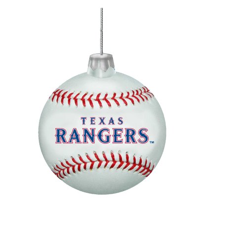 Kurt Adler 80mm Texas Rangers Glass Baseball Ornament