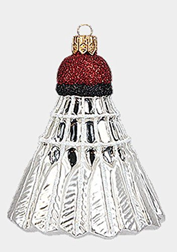Badminton Birdie Polish Mouth Blown Glass Christmas Ornament Sports Ornament