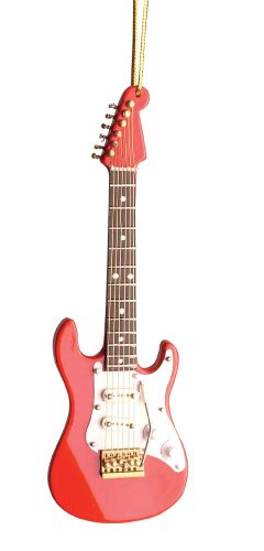 Music Treasures Co. Red Electric Guitar Christmas Ornament