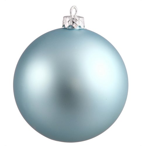 Vickerman Drilled UV Matte Ball Ornaments, 3-Inch, Baby Blue, 12-Pack