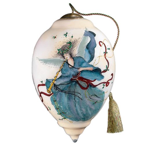 Ne’Qwa Art Eternal Blue – Glass Ornament Hand-Painted Reverse Painting Distinctive 411-NEQ