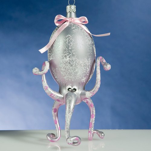De Carlini Octopus Italian Mouthblown Glass Christmas Ornament