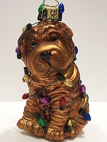 Ornaments to Remember: CHINESE SHAR-PEI PUPPY (Christmas Lights) Christmas Ornament
